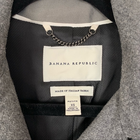 BANANA REPUBLIC Gray Italian Wool Belted Pea Coat Trench Coat - Picture 4 of 16